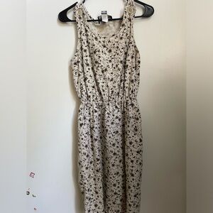 Requirements tan with black floral print Sundress